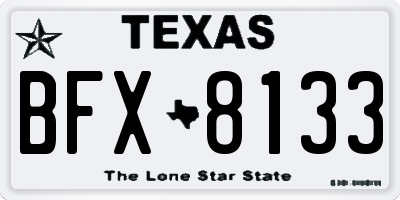 TX license plate BFX8133