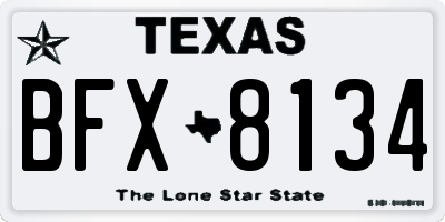TX license plate BFX8134