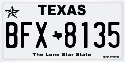 TX license plate BFX8135