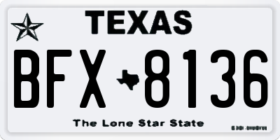 TX license plate BFX8136