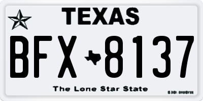 TX license plate BFX8137