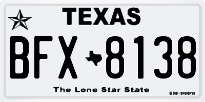 TX license plate BFX8138