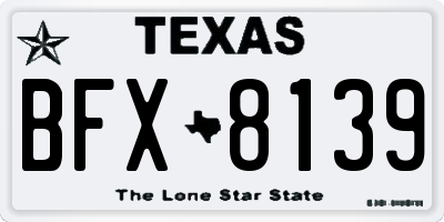 TX license plate BFX8139