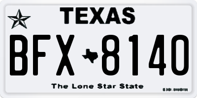 TX license plate BFX8140