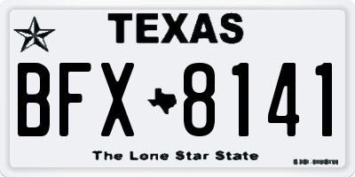 TX license plate BFX8141