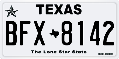 TX license plate BFX8142