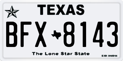 TX license plate BFX8143