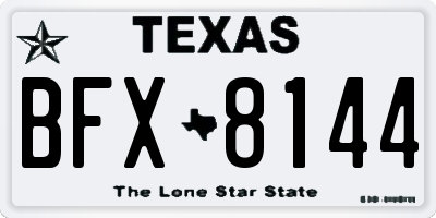 TX license plate BFX8144