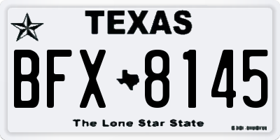 TX license plate BFX8145
