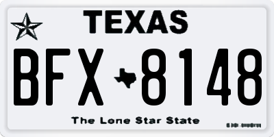 TX license plate BFX8148