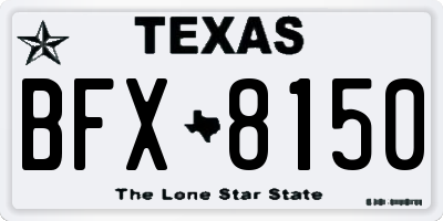 TX license plate BFX8150