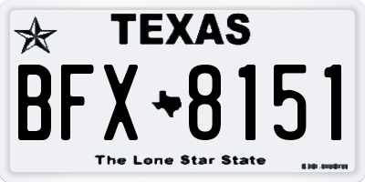 TX license plate BFX8151
