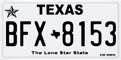TX license plate BFX8153
