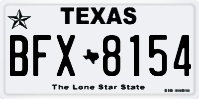 TX license plate BFX8154