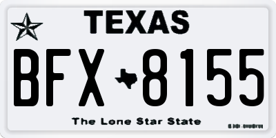TX license plate BFX8155