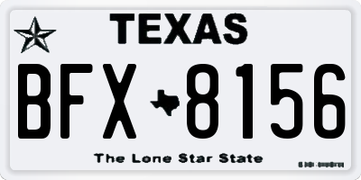TX license plate BFX8156