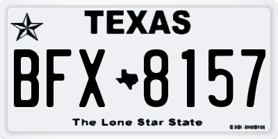TX license plate BFX8157