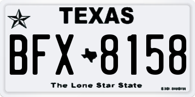 TX license plate BFX8158