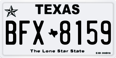 TX license plate BFX8159