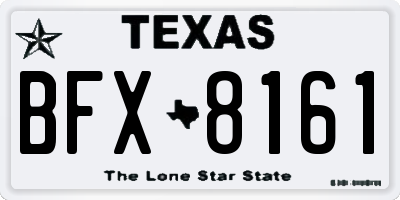 TX license plate BFX8161