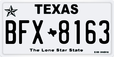 TX license plate BFX8163