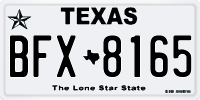 TX license plate BFX8165