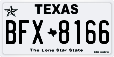 TX license plate BFX8166