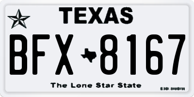 TX license plate BFX8167