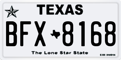 TX license plate BFX8168