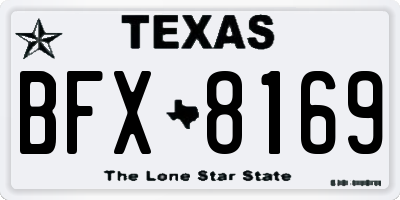 TX license plate BFX8169