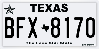 TX license plate BFX8170