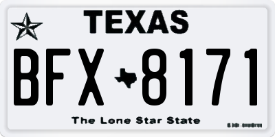 TX license plate BFX8171