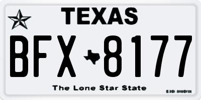 TX license plate BFX8177