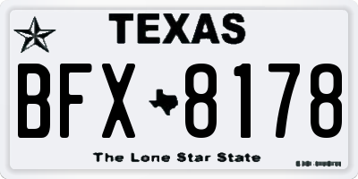 TX license plate BFX8178