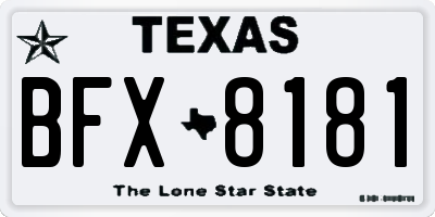 TX license plate BFX8181
