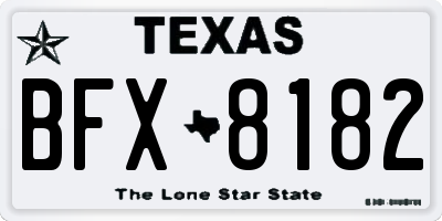 TX license plate BFX8182
