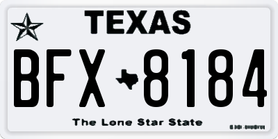 TX license plate BFX8184