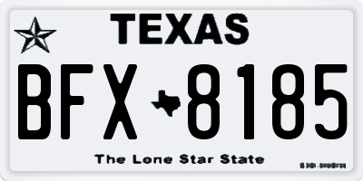 TX license plate BFX8185