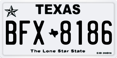 TX license plate BFX8186