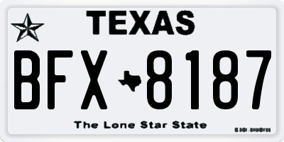 TX license plate BFX8187