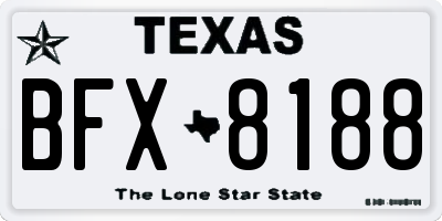 TX license plate BFX8188