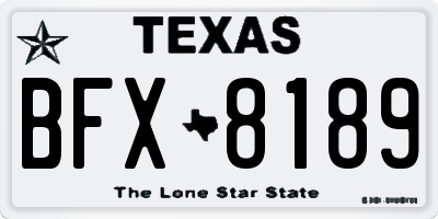 TX license plate BFX8189