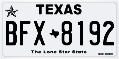 TX license plate BFX8192