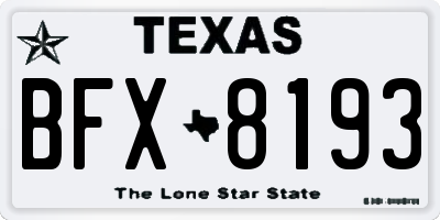TX license plate BFX8193