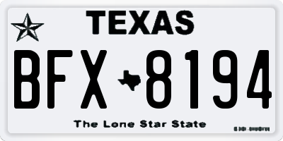 TX license plate BFX8194
