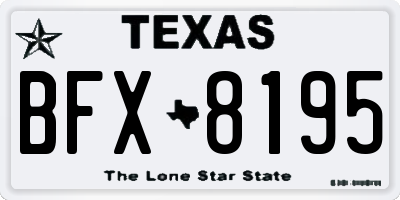TX license plate BFX8195