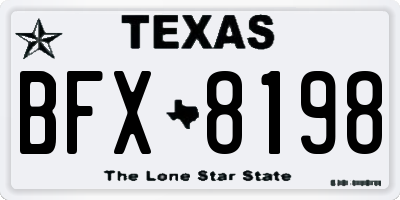 TX license plate BFX8198