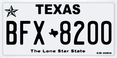 TX license plate BFX8200