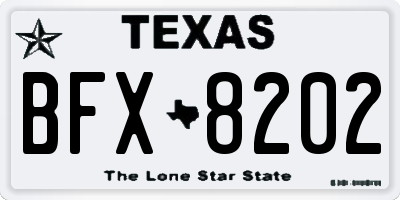 TX license plate BFX8202