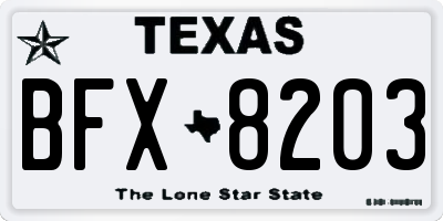 TX license plate BFX8203